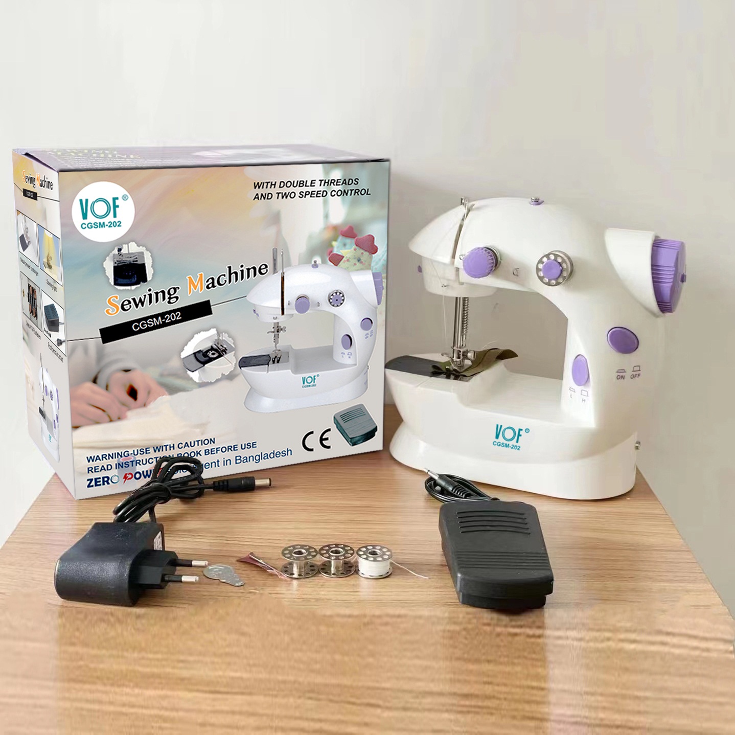 VOF Mini Sewing Machine CGSM 202 PP- মিনি সেলাই মেশিন ২০২ পিপি